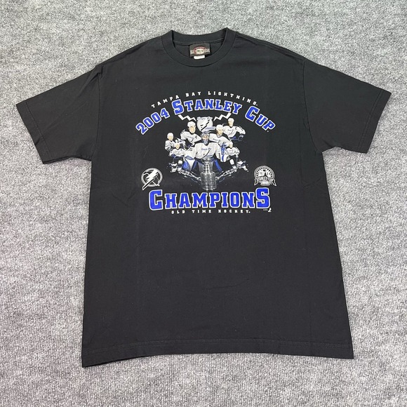 Vintage Tampa Bay Lightning T Shirt Mens Large 2004 Stanley Cup Champions Y2K - Picture 1 of 7